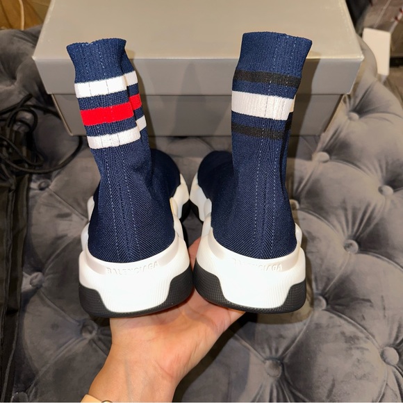 New Size 42 Balenciaga Speed 2.0 Sneakers Navy Blue - Picture 4 of 6